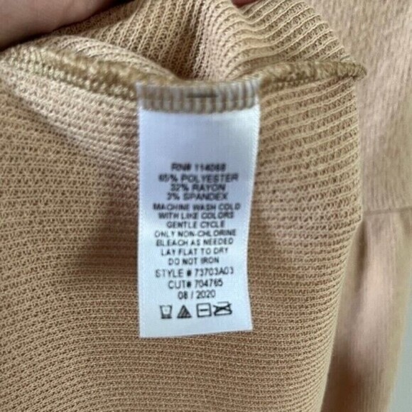 Ten Sixty Sherman Soft Camel Ribbed Dress Size Medium - Picture 5 of 5